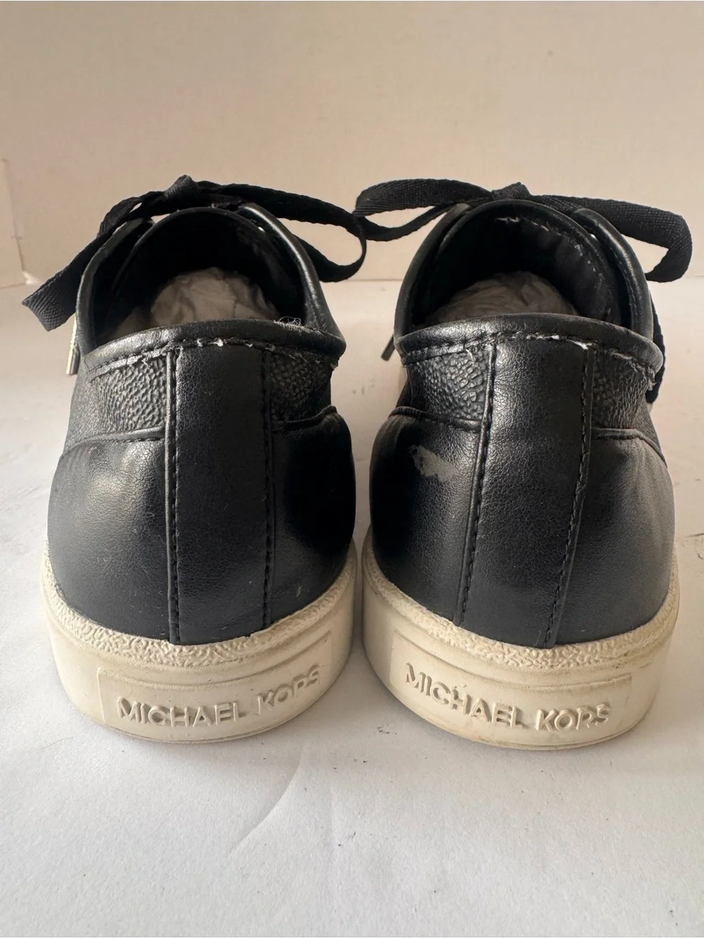MICHAEL Michael Kors Black MK Logo Low Top Sneakers Shoes Women's Size 6.5M